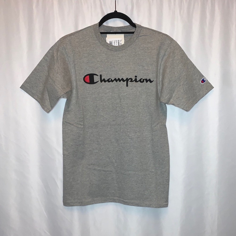 Champion Cotton Blend Gray Short Sleeve T Shirt Size Small